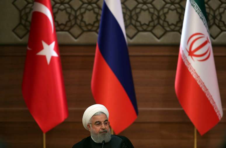 Presidente iraniano, Hassan Rouhani, durante coletiva de imprensa em Ancara, na Turquia 04/04/2018 REUTERS/Umit Bektas