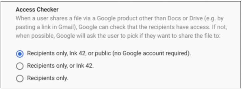 Novas opções de gerenciamento de compartilhamento para administradores (Imagem: Divulgação/Google)