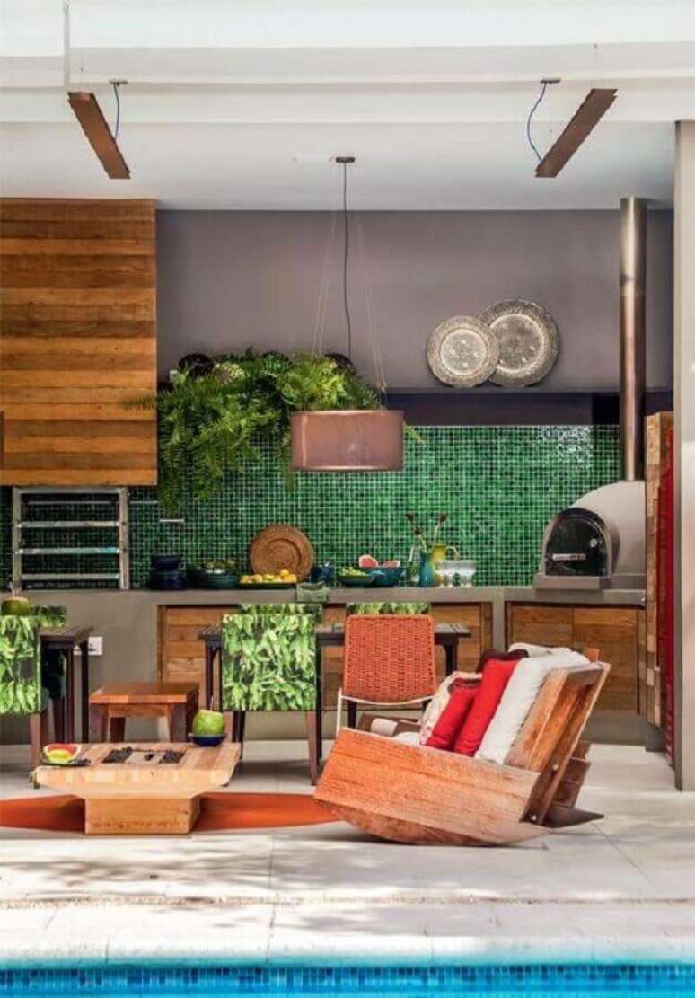 46. &Aacute;rea gourmet com churrasqueira