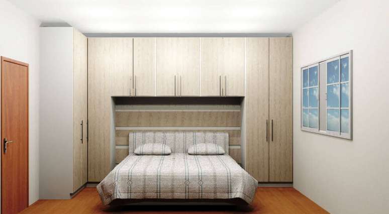 6. Modelo de armário com cama embutida para quarto de casal