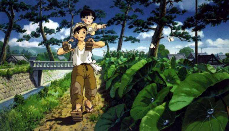 O Túmulo dos Vagalumes, de 1989, retrata a Segunda Guerra Mundial e dois órfãos que viveram nesta época (Imagem: Studio Ghibli)