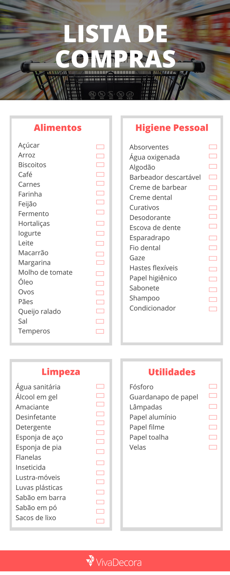 Infográfico – Lista de compras