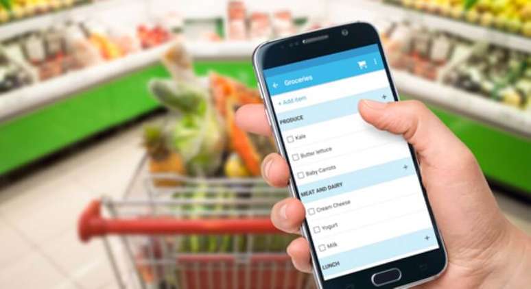 2. Se preferir, você pode também fazer sua lista de compras no celular