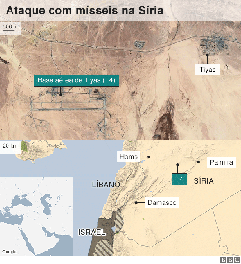 Mapa mostra área alvo do ataque