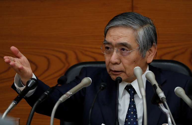 Presidente do banco central do Jap&atilde;o, Haruhiko Kuroda, durante coletiva de imprensa em T&oacute;quio 09/04/2018 REUTERS/Kim Kyung-Hoon