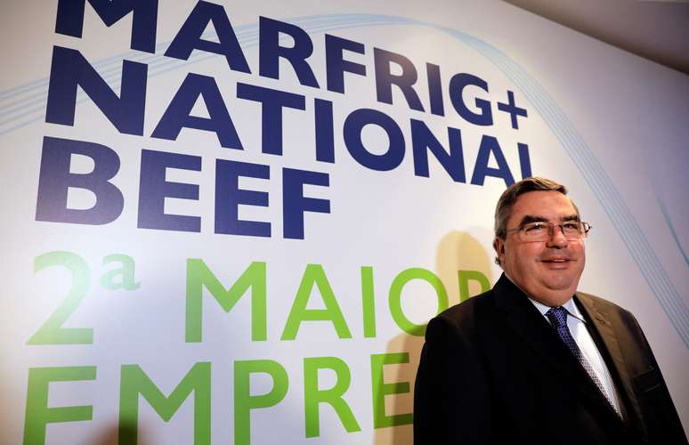 Martin Secco Arias, Chief Executive Officer of Marfrig Global Foods SA, poses for a photograph after attending a news conference in Sao Paulo, Brazil April 9, 2018. REUTERS/Paulo Whitaker - RC140D497830