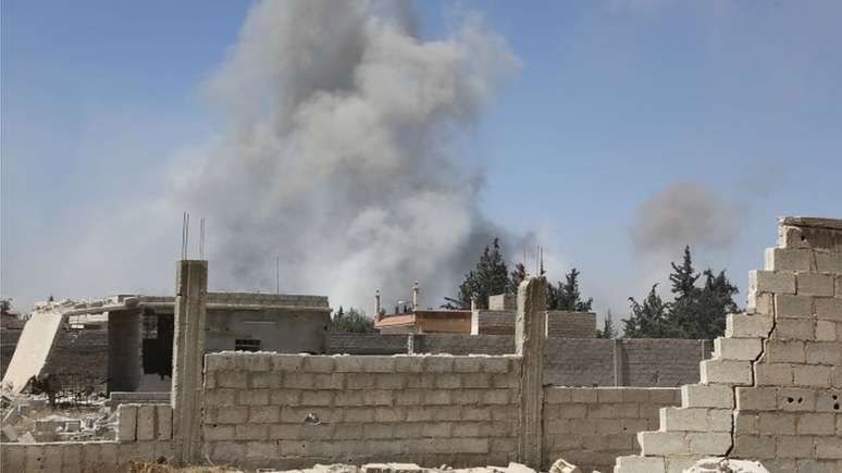 Douma é a última área controlada pela oposição em Ghouta oriental, distrito perto de Damasco, capital da Síria