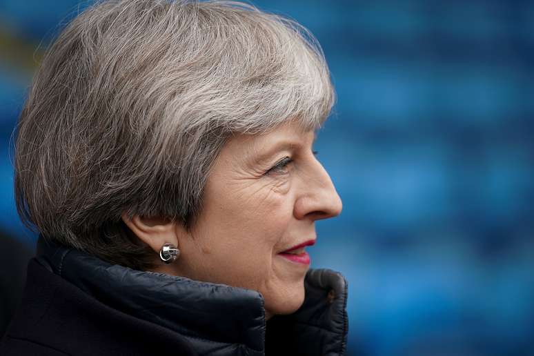 Premiê Theresa May, no Alexander Stadium em Birmingham 11/4/2018 Christopher Furlong/Pool via Reuters 