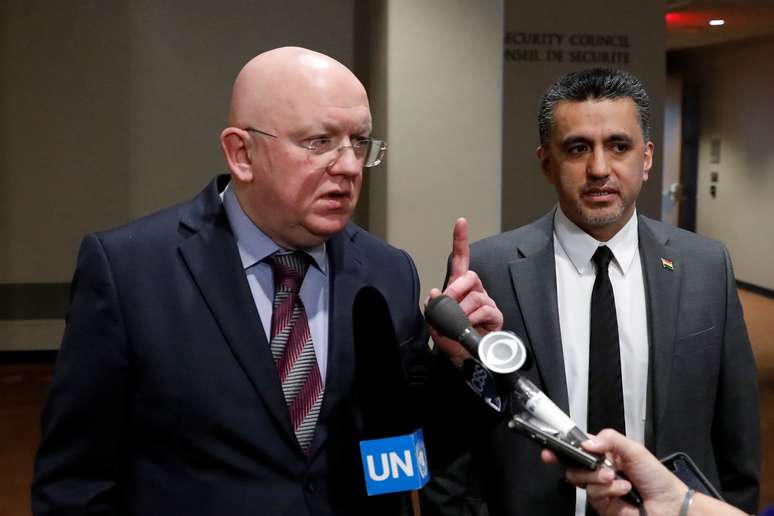 Embaixador russo na ONU Vassily Nebenzia fala em Nova York
 12/4/2018    REUTERS/Shannon Stapleton 