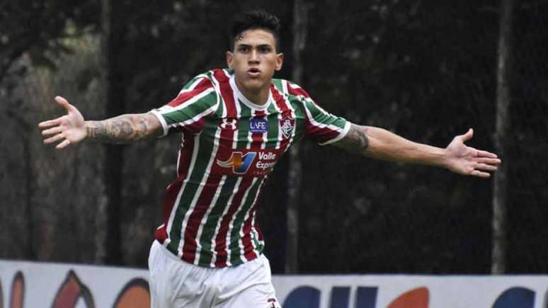 Pedro comemorando um de seus gols (Foto: Mailson Santana/Fluminense)
