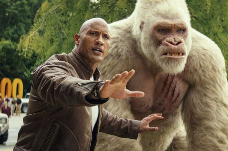 Em Rampage: Destruição Total, amizade entre Davis e George é um dos fios condutores (Imagem: Divulgação/Warner Bros.)