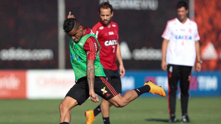 Jogador treinou na manhã desta sexta, mas pediu para não ser relacionado para o jogo de sábado, contra o Vitória (Foto: Gilvan de Souza/Flamengo)