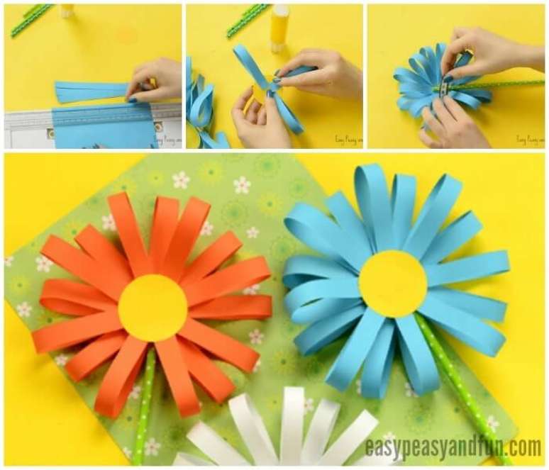 5. Passo a passo de como fazer flor de papel com tiras