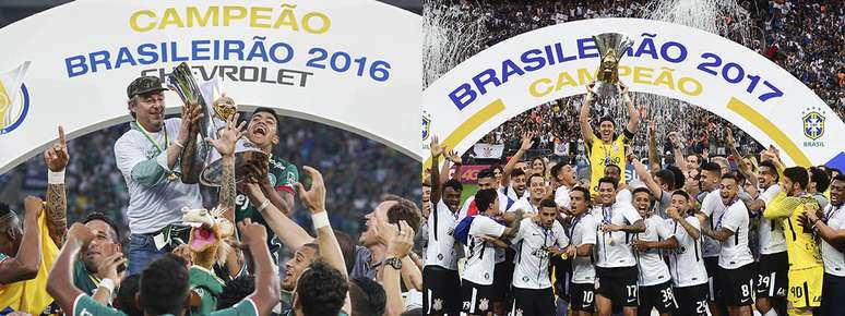 Palmeiras, campeão Brasileiro 2016 e Corinthians, campeão Brasileiro 2017