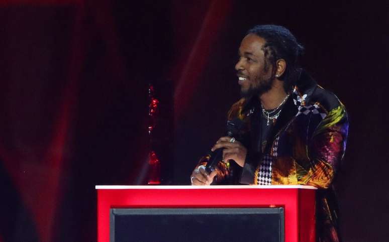 Kendrick Lamar durante Brit Awards em Londres
 21/2/2018    REUTERS/Hannah McKay 