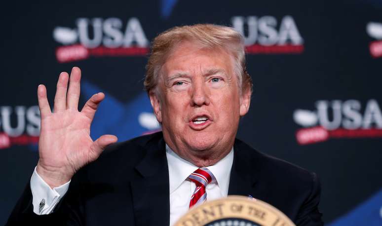 Trump fala em Hialeah, na Flórida
 16/4/2018   REUTERS/Kevin Lamarque