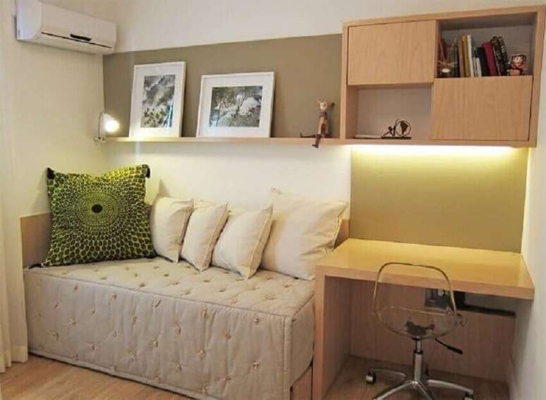 38. Projeto de m&oacute;veis sob medidas para quarto pequeno de solteiro