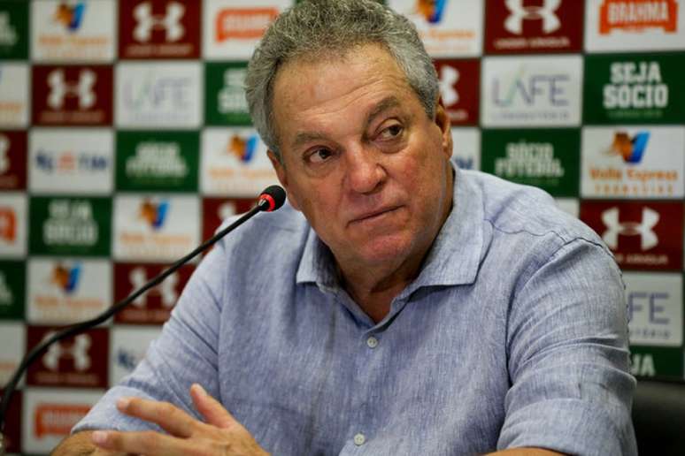 Abel durante coletiva no Maracanã (Foto: LUCAS MERÇON / FLUMINENSE F.C.)