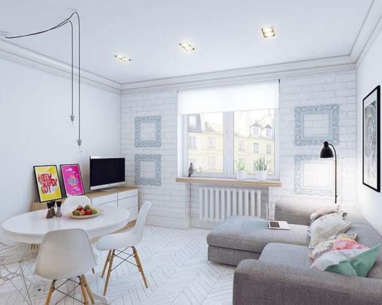 4. Para deixar sua kitnet bem decorado, pensar na ilumina&ccedil;&atilde;o &eacute; essencial