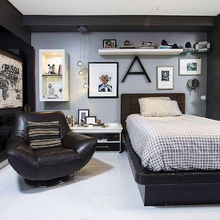 41. Decoração de quarto jovem masculino com estilo moderno