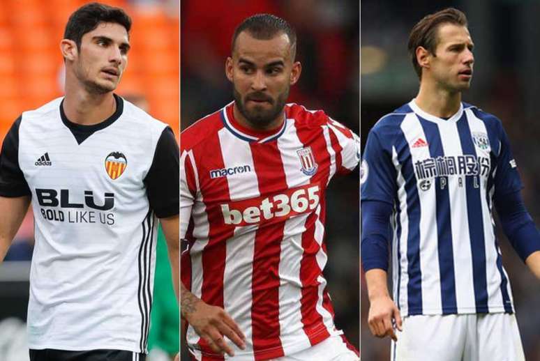 Dentre os mais destacados, o português Gonaçalo Guedes (Valencia), o atacante espanhol Jesé (Stoke City) e o volante Krychowiak (West Bromwich) (Foto: Reprodução)