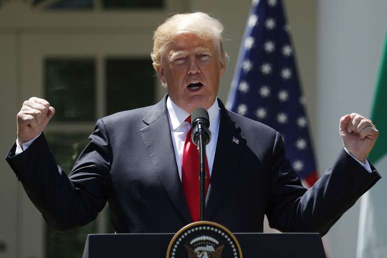 Presidente dos EUA, Donald Trump, em coletiva de imprensa na Casa Branca,  Washington, EUA
30/04/2018
REUTERS/Kevin Lamarque