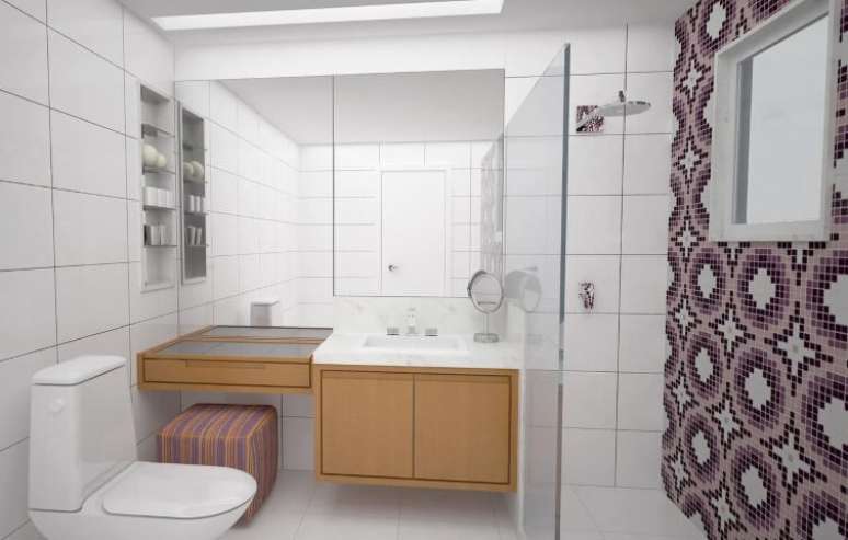 24. Existem tamb&eacute;m op&ccedil;&otilde;es de azulejo de ladrilho. Projeto de Camila Muniz