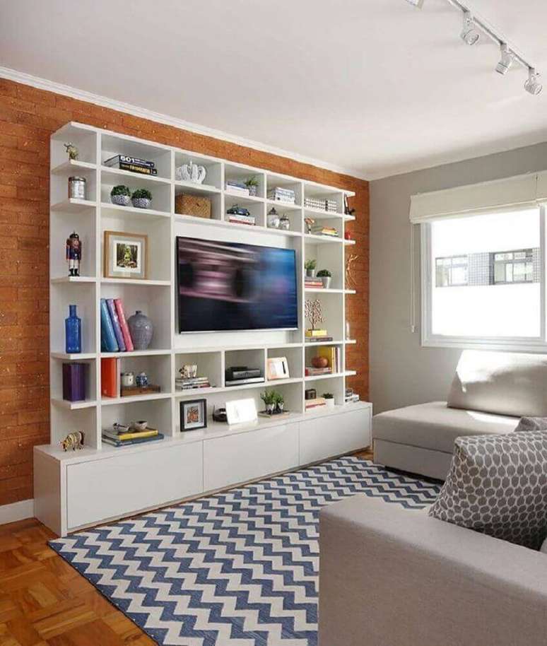 39. Modelo de estante com painel de TV para sala