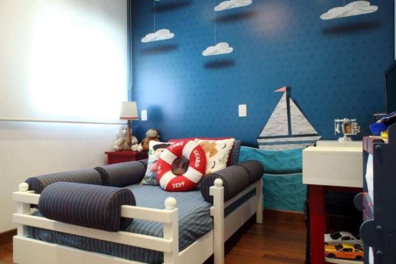 3. Existem v&aacute;rias op&ccedil;&otilde;es de papel de parede 3D para quartos infantis. Projeto de Graciela Pinero
