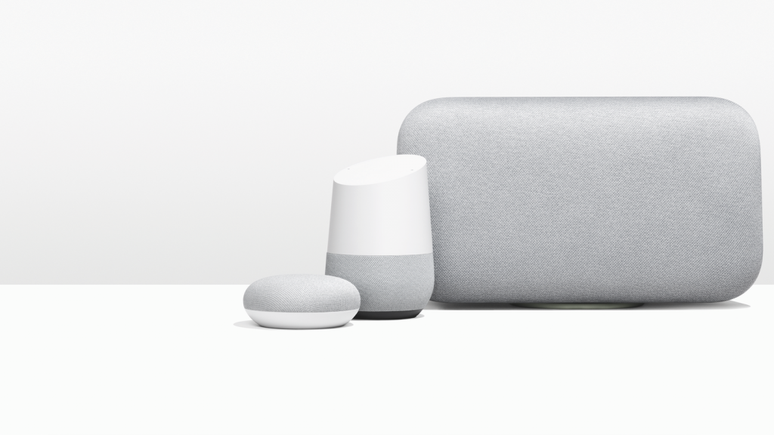 Os três integrantes da família Google Home