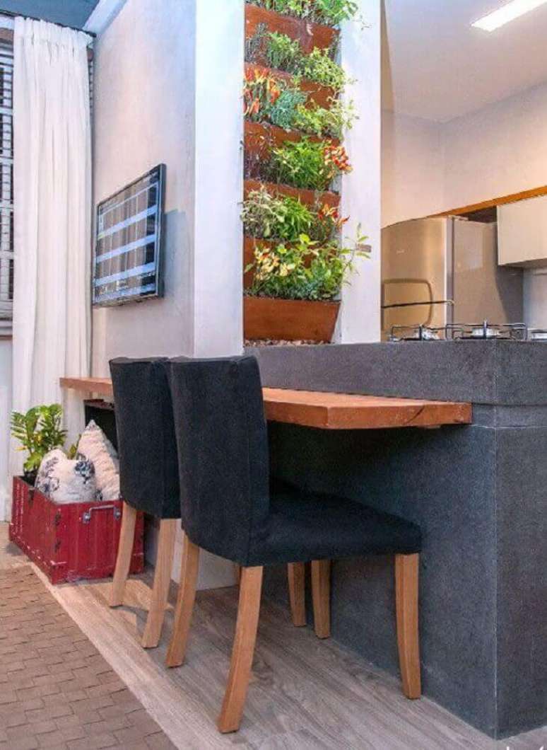17. Decoração de cozinha com horta vertical apartamento