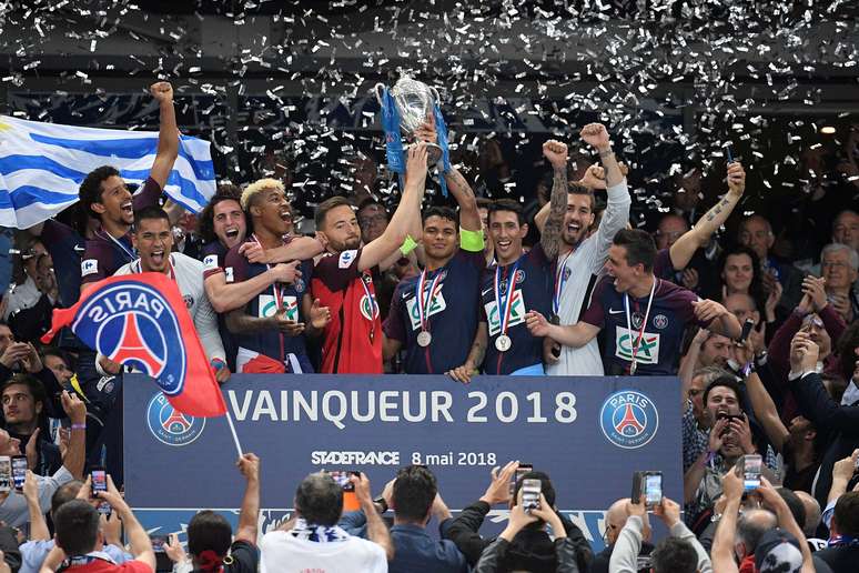 PSG comemora t&iacute;tulo da Copa da Fran&ccedil;a
 8/5/2018    REUTERS/Stringer