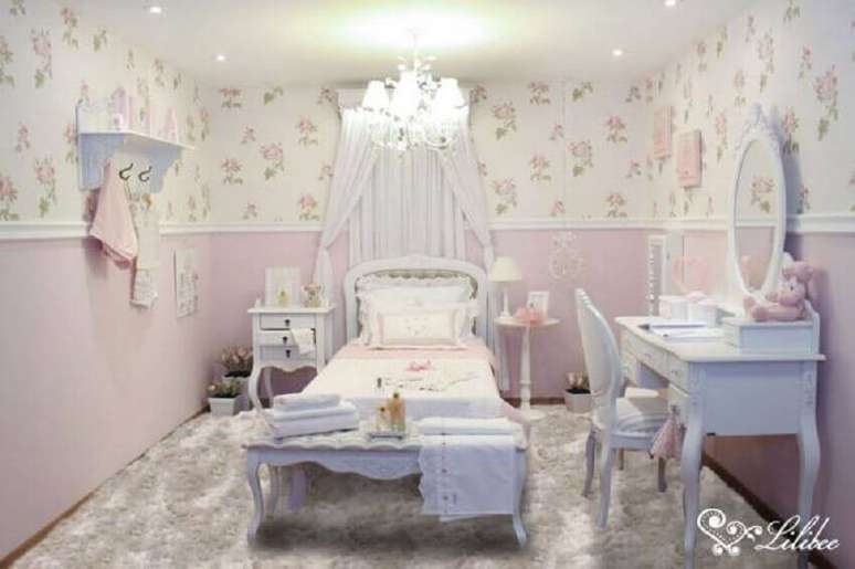 37. Estilo princesa para decoração de quarto infantil feminino
