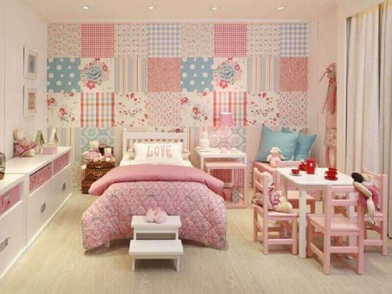 5. Papel de parede para decoração de quarto infantil feminino