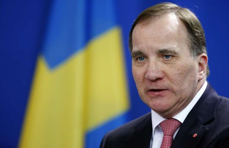 Primeiro-ministro sueco, Stefan Lofven, dá entrevista coletiva em Berlim
16/03/2018 REUTERS/Hannibal Hanschke