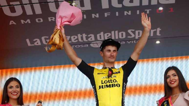 Enrico Battaglin foi o vencedor da quinta etapa (Foto: LUK BENIES / AFP)