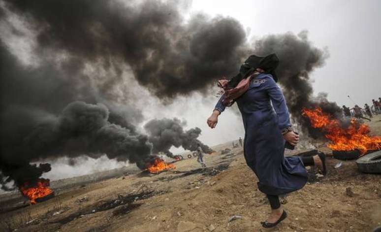 Protestos da "Marcha do Retorno" na fronteira entre Israel e Gaza