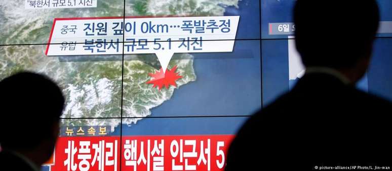 Mídia sul-coreana noticia sobre testes nucleares no país vizinho