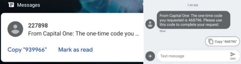 Atualização do app de mensagens do Android identifica e permite a cópia de códigos de autenticação (Imagem: Reprodução/Android Police)