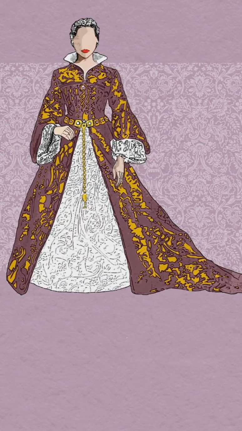 A rainha Maria I da Inglaterra casou com um vestido roxo em 1554