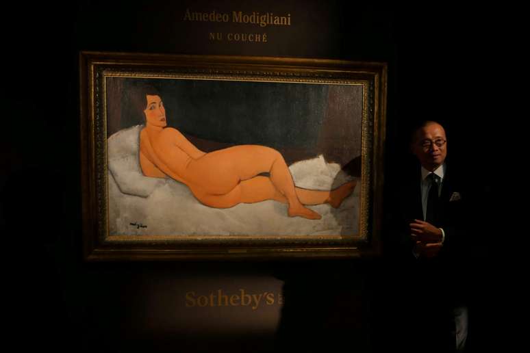 "Nu couché", quadro de Amedeo Modigliani vendido por 157 milhões de dólares em leilão em NY 24/04/2018 REUTERS/Venus Wu