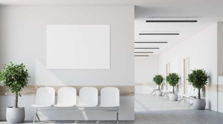 44. Parede de gesso em sala de espera