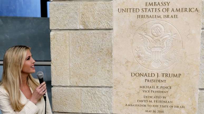 Ivanka Trump participou da cerimônia de abertura da Embaixada dos EUA em Jerusalém que, provisoriamente, vai funcionar no prédio do consulado americano na cidade