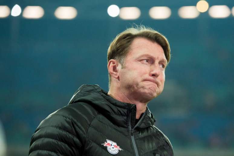 Hasenhüttl já era o treinador do RB Leipzig em 2016/17, quando o time ficou em segundo (Foto: Jens Schluter / AFP)