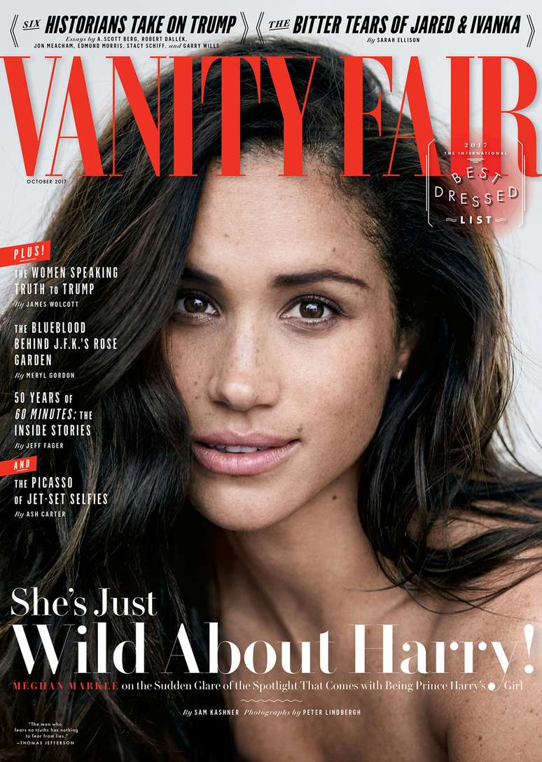 A atriz americana na capa da revista Vanity Fair de outubro; na entrevista, ela declarou seu amor pelo príncipe | Foto: Reprodução/Vanity Fair/Condé Nast