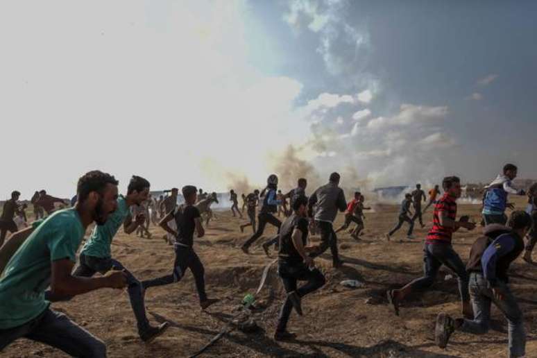 Confrontos na Faixa de Gaza, na última terça-feira (15)
