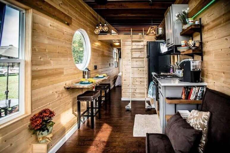 18. Decora&ccedil;&atilde;o r&uacute;stica para casa pequena