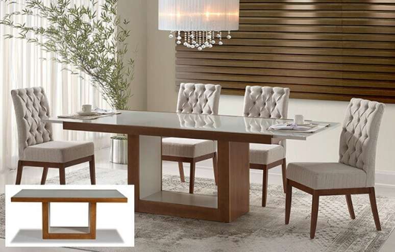 29 – Mesa para sala de jantar com extensível garante praticidade e funcionalidade para o seu dia a dia