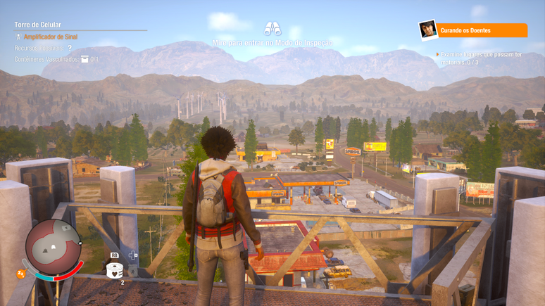 Draw distance de State of Decay 2 nos deixa enxerga praticamente todo o mapa, que se estende por quil&ocirc;metros no horizonte (Captura de tela: Sergio Oliveira)