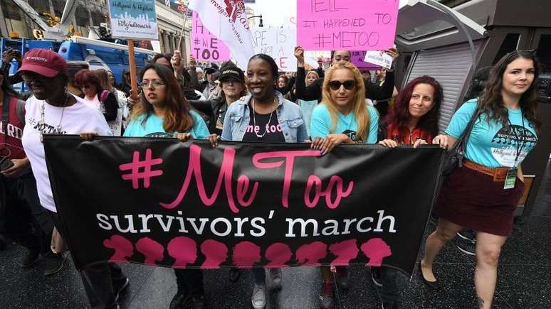 Protesto de mulheres em favor da campanha do #MeToo nos Estados Unidos